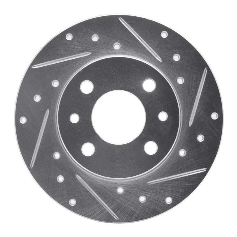 Fiat 500 Brake Rotor (1) - Rear Right - R1 Concepts - Drilled & Slotted - Silver - `09-`19